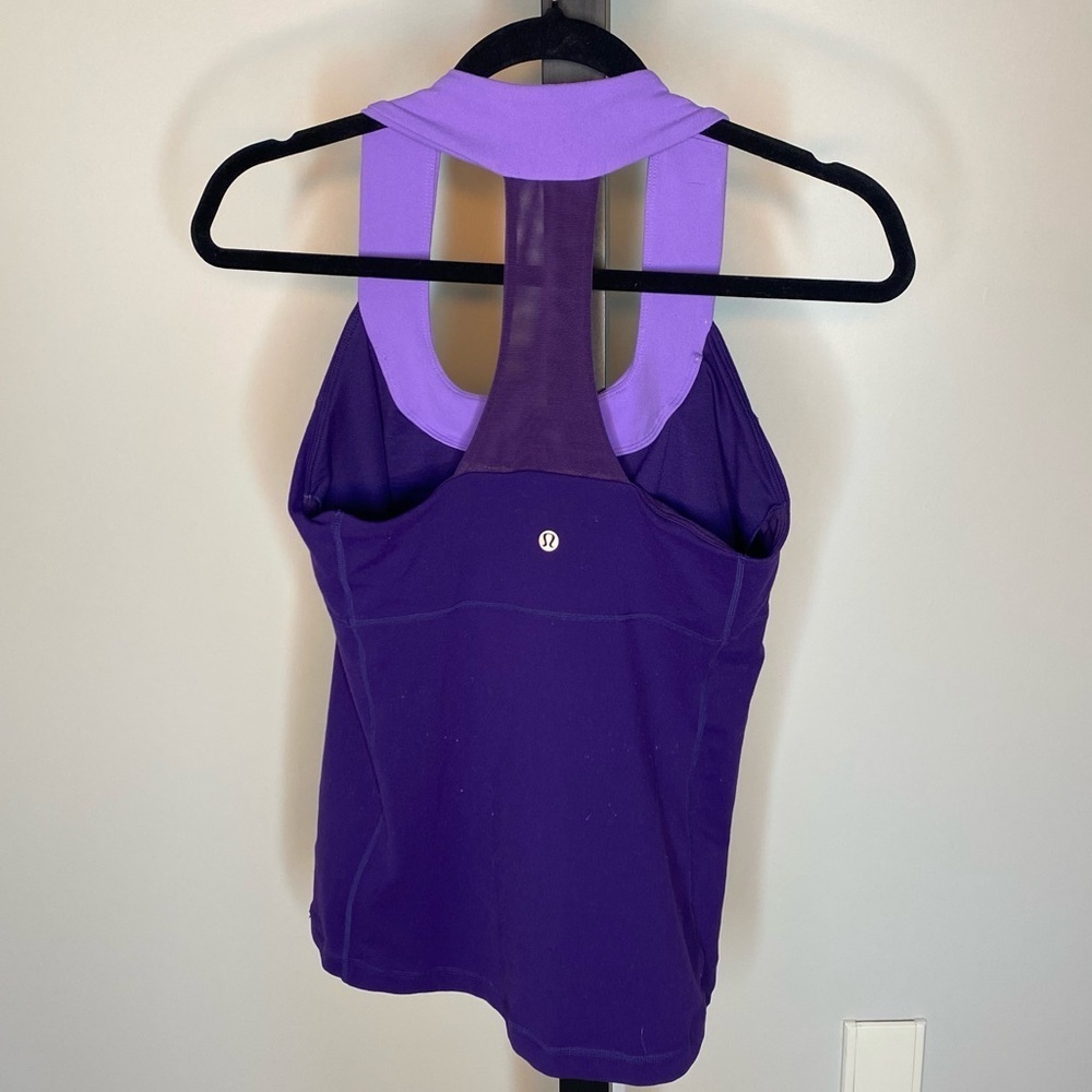 LULULEMON Scoop Neck Tank Top Purple Racerback Yoga Yogi Activewear Size 10 - Picture 6 of 10